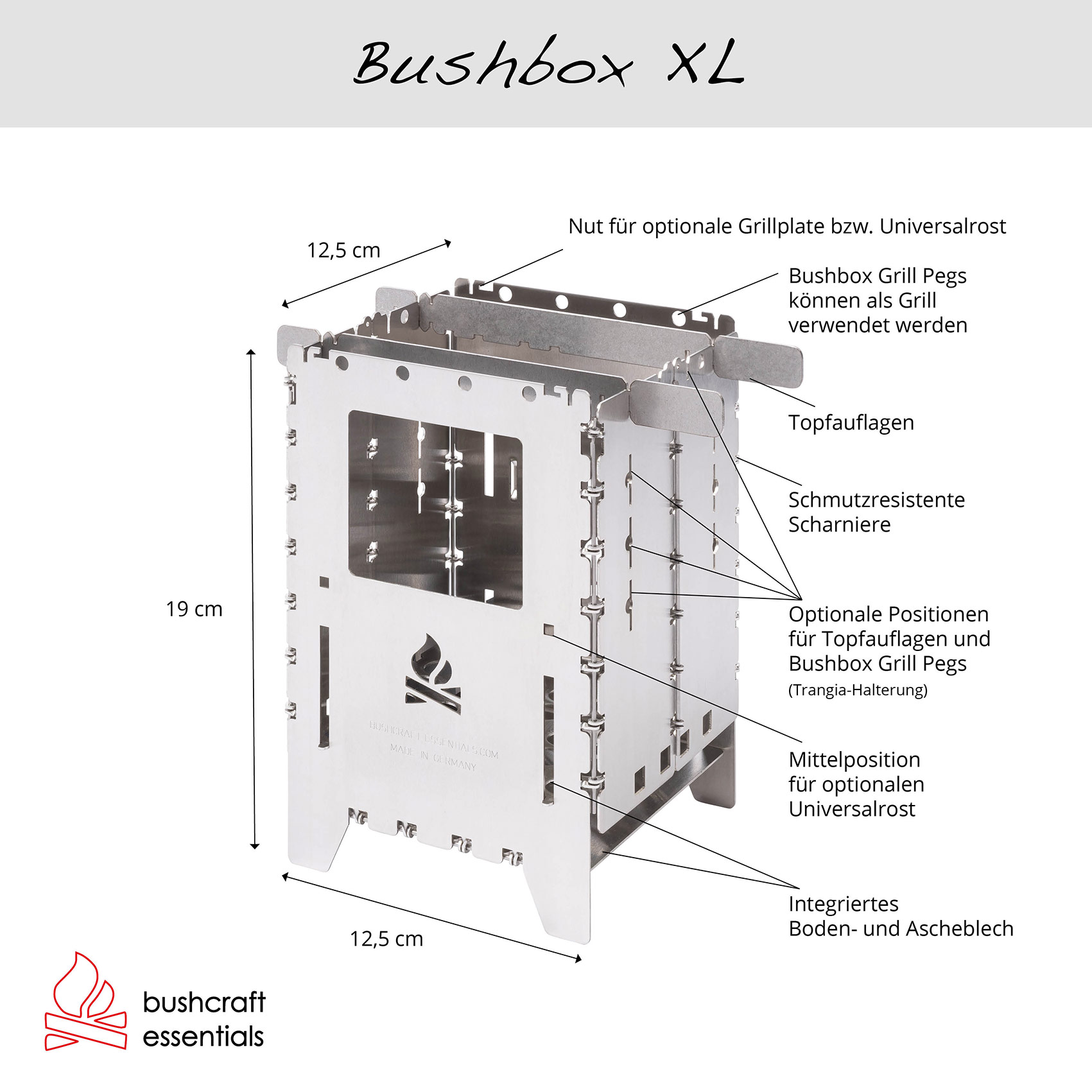 Bushbox XL Combination Kit incl. Universal Grate and Outdoor Bag