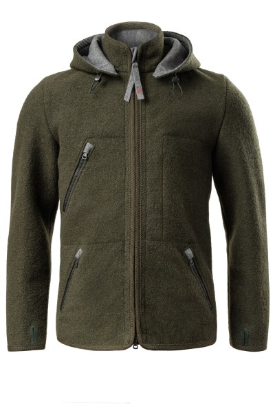 Wool Essentials Active Wear Jacket (Olive Green)