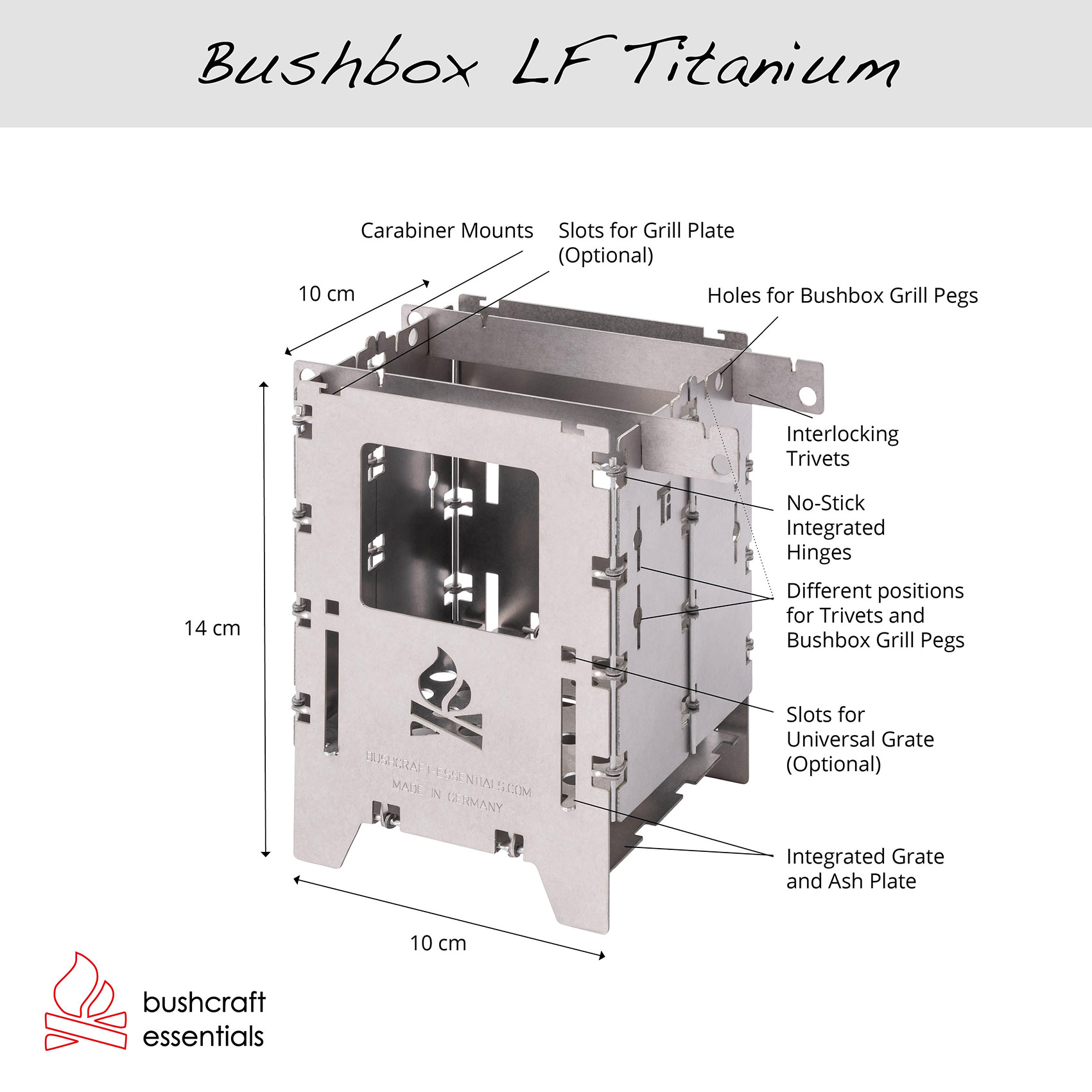 Bushcraft Essentials Leather Pouch Bushbox LF, fodero in pelle per il  Bushbox LF