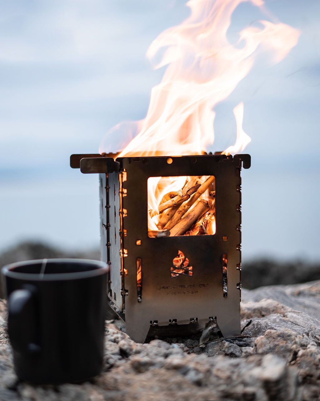 Extra large Grill Plate turns Bushbox XL into an outdoor grill